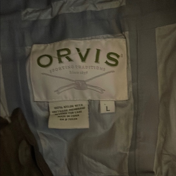Orvis Forrest Green Waterproof Rain Jacket with wrist water seal - Picture 2 of 4